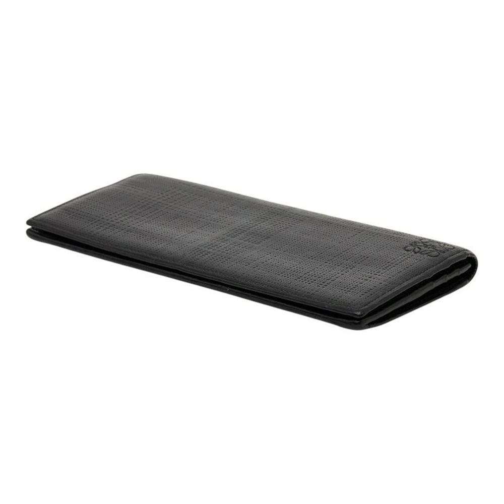 小物 LOEWE Anagram Leather Bifold Long Wallet Loewe Anagram Long Wallet Black Leather - Gem